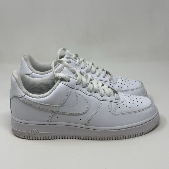 Nike Air Force 1 '07 Low Mens 8 Triple White Leather Athletic Shoes Sneaker